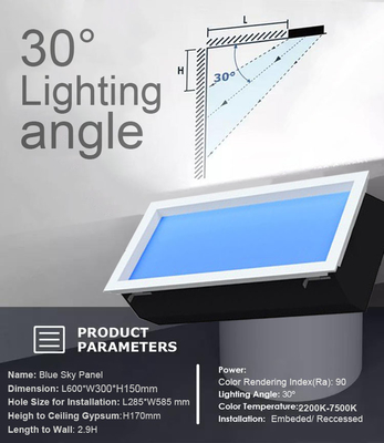 kaufen Deckenreservehöhe 300 mm künstliches Himmelslicht für hohe Deckenräume Schneller Versand in 7 Tagen Produktgröße L600 * B300 * H150 mm 40 W Online-Herstellung