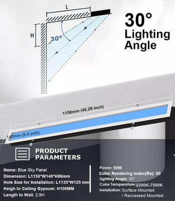 kaufen AC 100-240V LED Deckenpaneelleuchte simuliert natürliches Licht und Himmelblau mit 40 Watt Ausgangsleistung Online-Herstellung