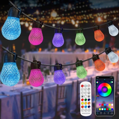 Hochzeit Outdoor RGB String Light 49FT Wasserdichte Fernbedienung