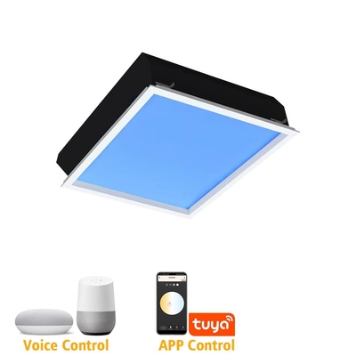 Quadratisches 600x600 LED künstliches Oberlicht 110V Tuya WIFI Sprachsteuerung