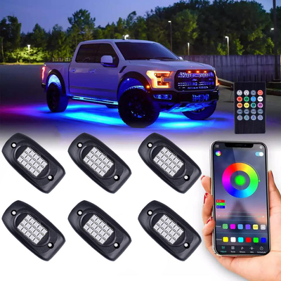 IP68 Wasserdichte RGB Multicolor Rock Lights Drahtlose Bluetooth-Steuerung