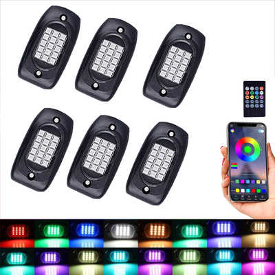 Staubdichte Multiscene-LED-Bluetooth-Rock-Lichter, IP68 wasserdichte RGB-LED-Pod-Lichter