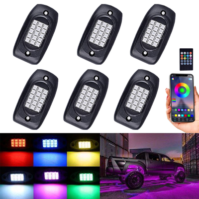 6 Pods Truck RGB LED Rock Lights, mehrfarbiges RGB Rock Light Kit