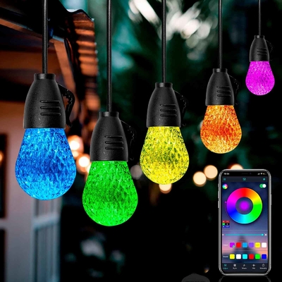 Stabile DC12V RGB Outdoor String Lights APP-Steuerung Mehrzweck