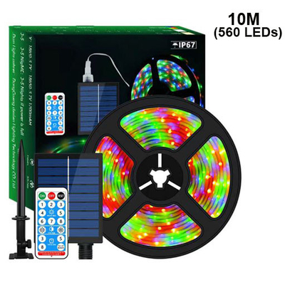 IP67 wasserdichtes Solar-Streifenlicht im Freien, hitzebeständig, Länge 10 m, 2835 SMD