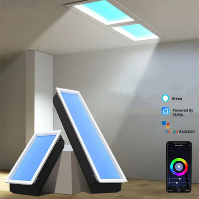 240W RGB+CCT LED-Deckenplatte Künstliche Oberlichter mit dimmbaren Farbbildern über die Tuya WiFi BT App